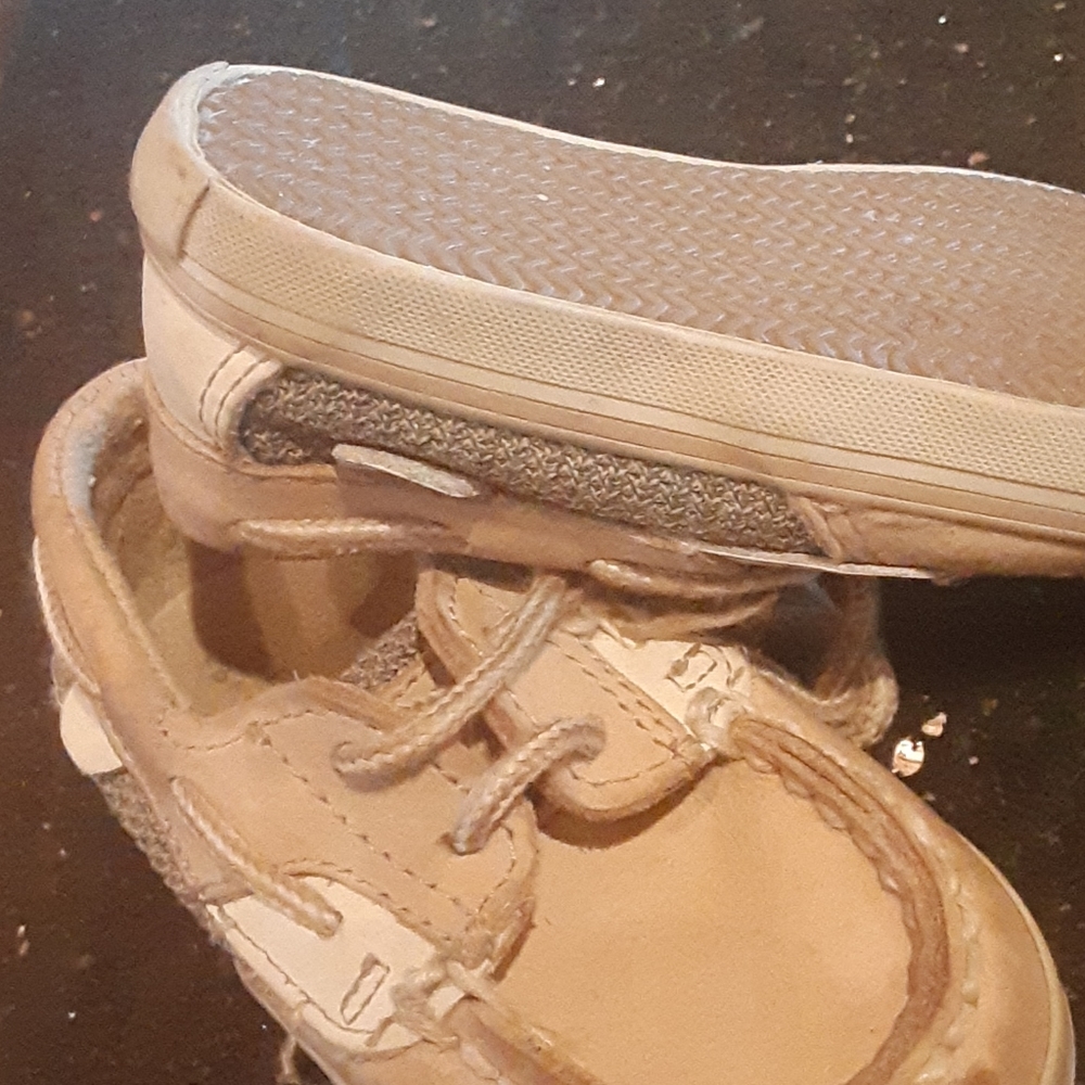 Unisex newborn Sperry toprise tan loafers